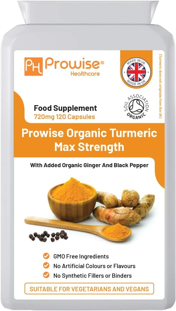 Curcumin Turmeric 720mg - 120 Capsules 124; Turmeric Organik dan Black Pepper Capsules Kekuatan Tinggi 124; Vegan & Vegetarian Turmeric Suplemen