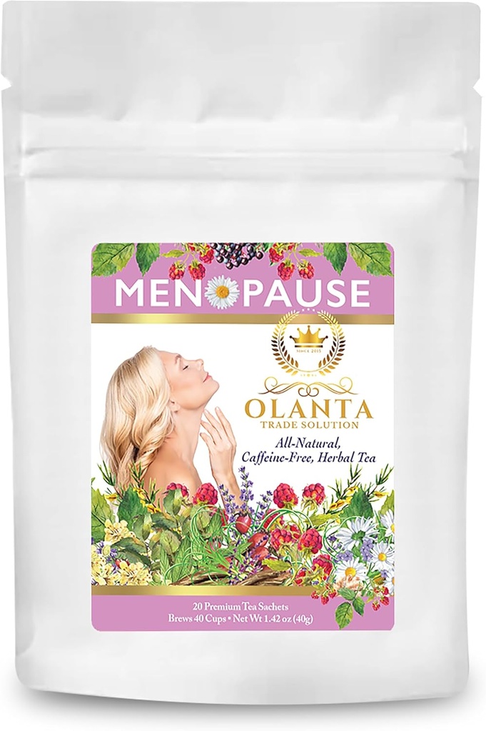 Menopause Tea - Menopause Relief Suplemen, Menopause Cooling Products, Menopause Suplemen Perempuan, Herbal Tea for Menopause Sympitics - 20 Premium Tea Sachets