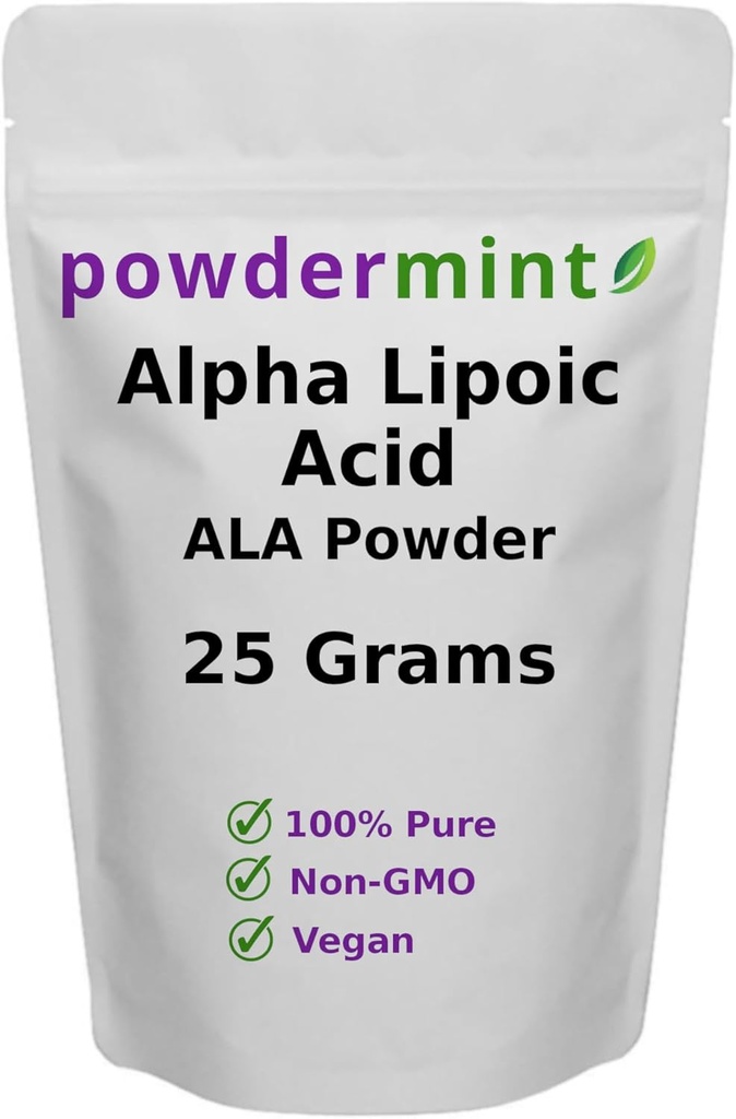 Alpha Lipoic Acid Powder (RSA, Pure ALA) (Multiple Sizes) Antioksidant (ALA Powder) Scoop Included