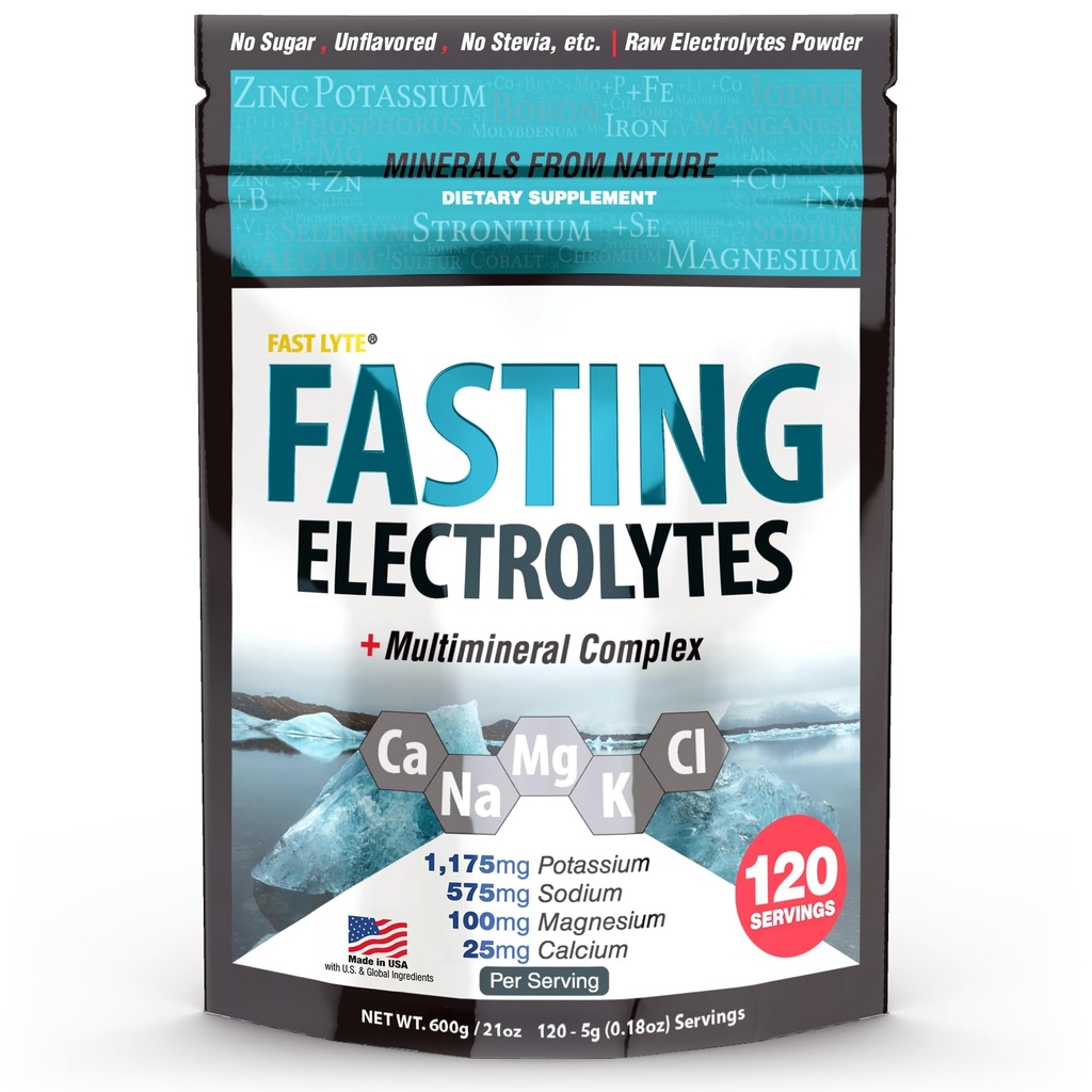 Pasting Electrolite Supplement Powder 124; No Sugar Unflashored Raw Electrolytes 124; 50% RDI Magnesium dan Potusium dengan Trace Minevales 124; Carnivora & Keto Friendly 124; Sugar Free Fasting Salts