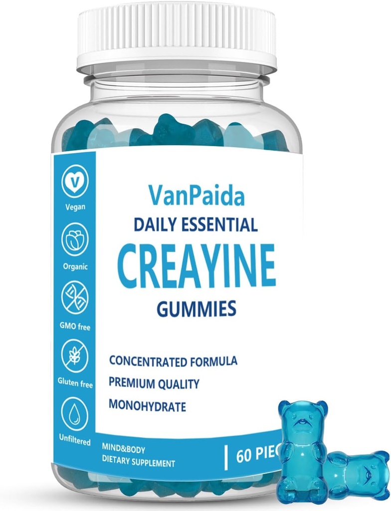 Creatine Gummies Monohydrate, Chewable Creatine Monohydrate, Muscle Boost, Energy Boost, Pre- Workout Bursts, Vegan, Muscle Growth Support, Recovery & Performance, Gluten Free