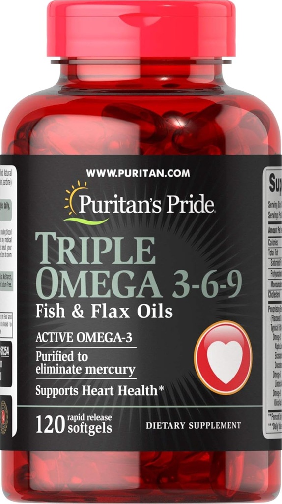 Puritan 's Pride Triple Omega 3-6-9 Fish & Flax Oils