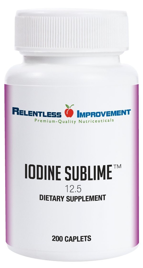 Iodin Sublime ® 12.5mg 200 High-Bioavailable Caplets with Potasium Iodide for Thyroid & Metabolisme Dupport Compare 12.5