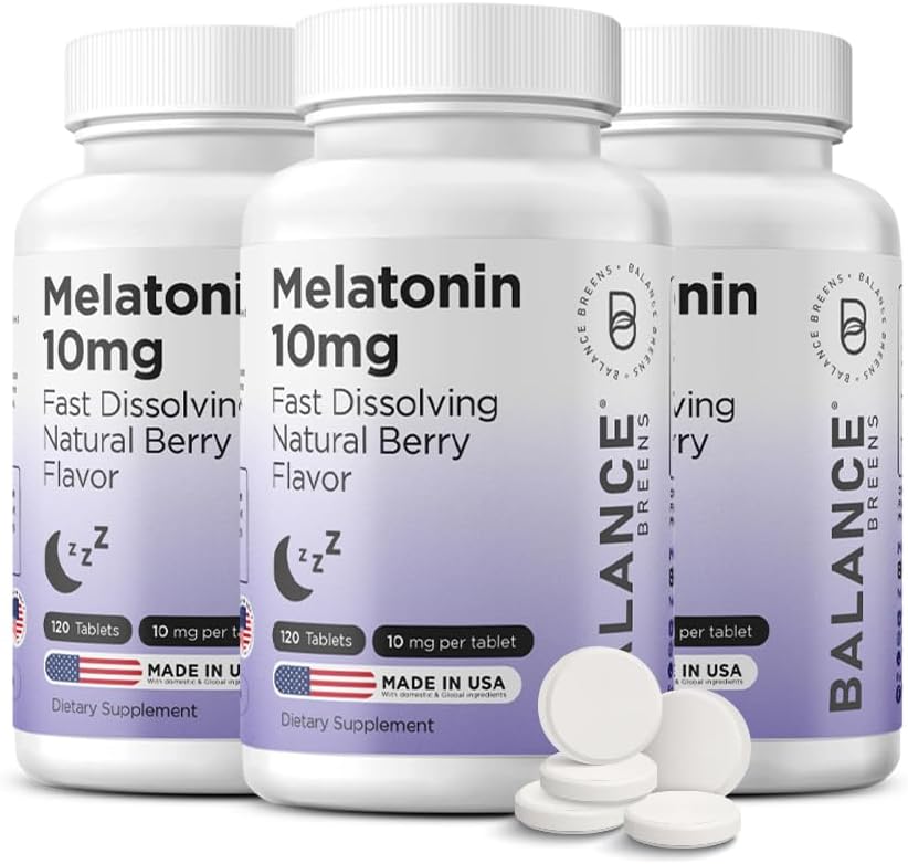 Balancebreens Melonatin 10mg Fast-Dissolve, 120 Tablet - Natural Sleep Aid for Reserve Nights, Drug-Free Support for Relation and Tranquility