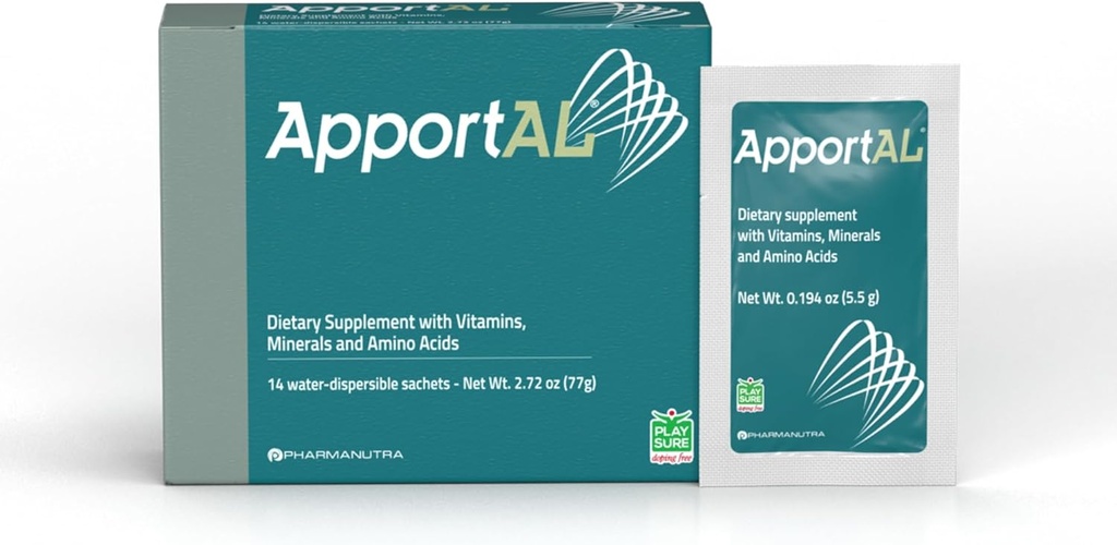 Apportal 19- 1 Complete Daily Multivitamin & Mineral Superial Sucrosomial Iron, Magnesium, Zinc, Iodium, Selenium C, D, E, B- Complex 124; Energy, Imunity, Antioksidant Dukungan 128; 14 Paket