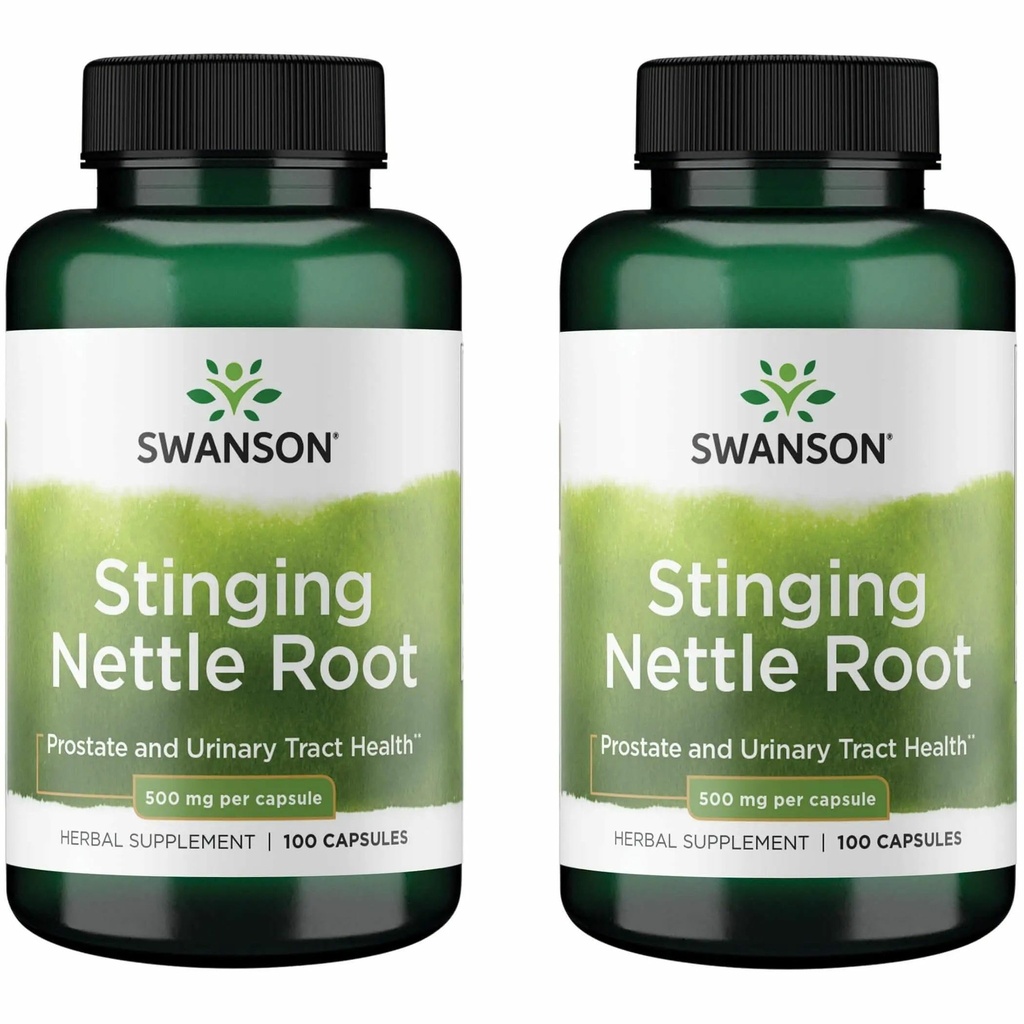 Swanson Stinging Nettle Root (Urtica Dioica) - Herbal Suplemen - (100 Capsules, 500mg) (2 Pack)