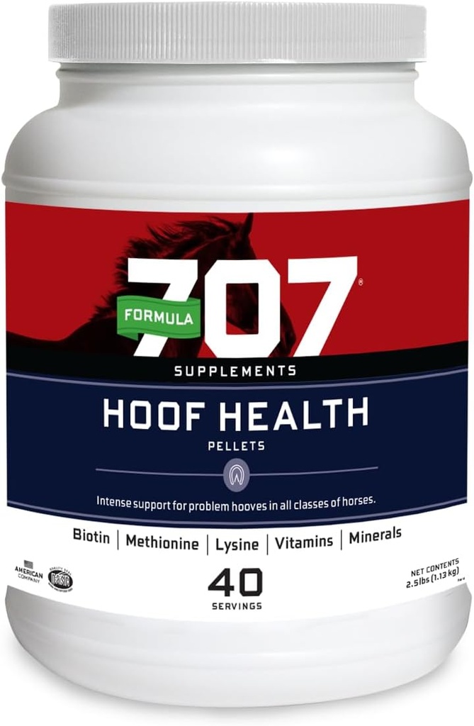 Formula 707 Hoof Health Equine Supplement, 2.5lb Jar - Biotin, Amino Acids, dan Mineral to Impreve and Dukung Healthy Horse Hooves