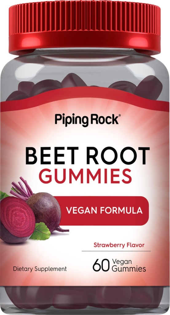 Piping Rock Root Gummies 124; 60 Count 124; untuk Men and Women 124; Nitric Oxide Suplement 12.4; dengan Vitamin C dan Black Pepper 124; Strawberry Flavor 124; Vegan, Non-GMO, Gluten Free