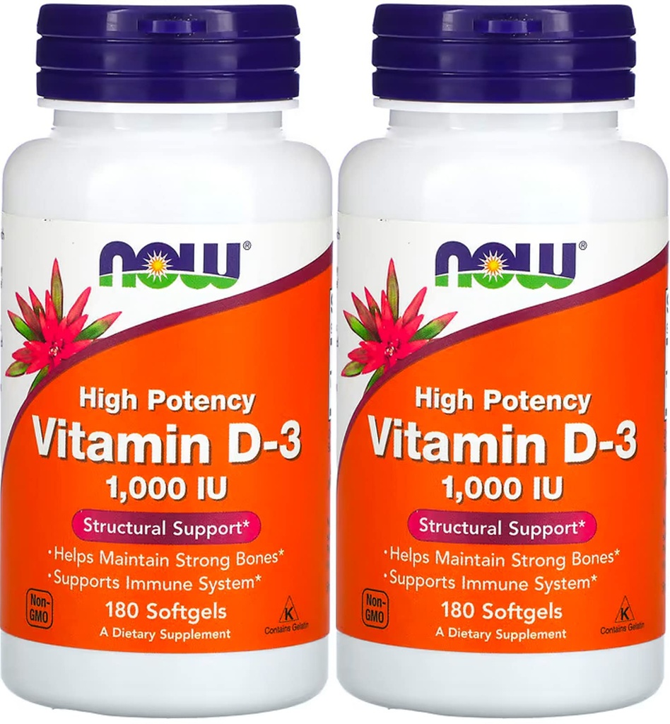 Sekarang Foods - Vitamin D3-100iu (180 softgels) 2 Paket