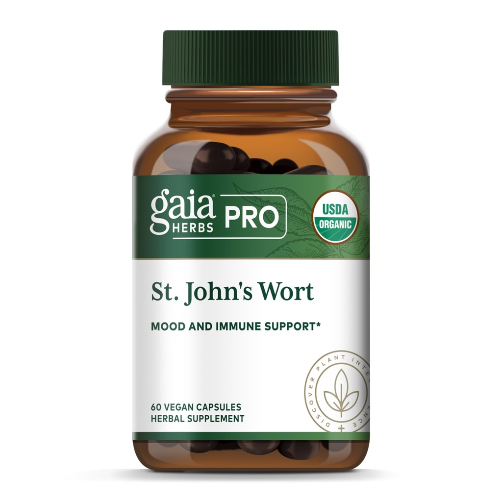 Gaia Herbs Pro St. John 's Welt - Heallied Immune System Suppplement - Health Support with Organic St John' s Welt - 60 Liquid Phyto- Caps (30 Servis Kesehatan)