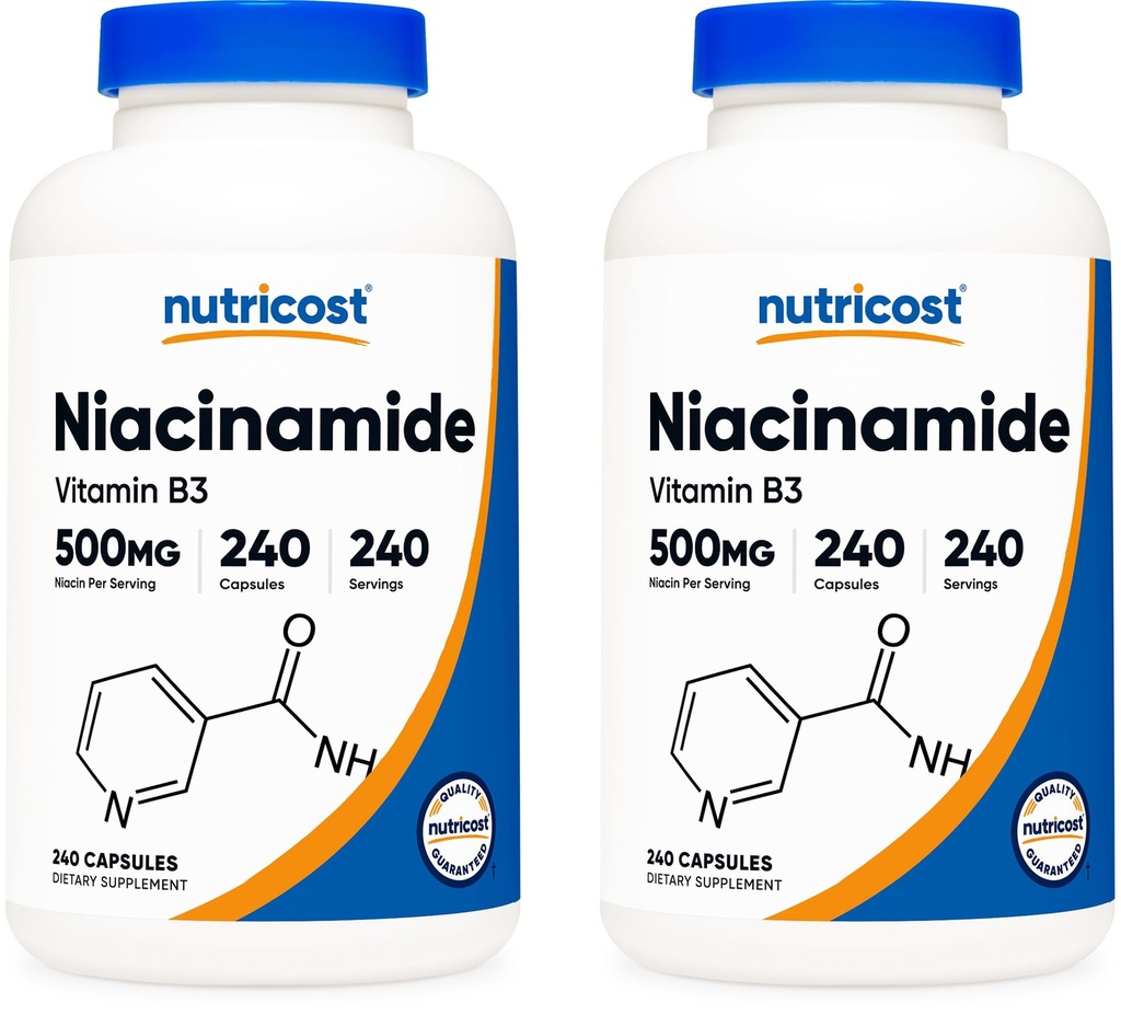 Nutricost Niacinamide (Vitamin B3) 500mg, 240 Capsules (2 Botol)