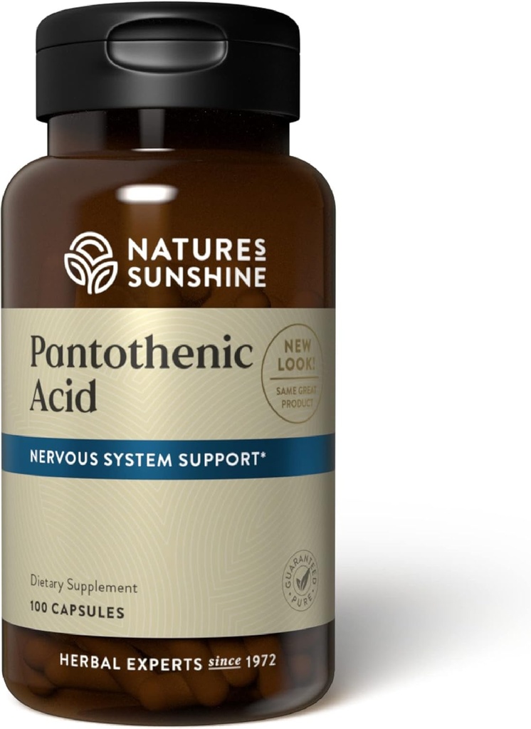 Nature 's Sunshine Panthenic Acid, 100 Kapsul 124; Vitamin B5 Support the Gugup Systems, Helping the Adrenal Gland Function, and Is Required to Make certain Hormon