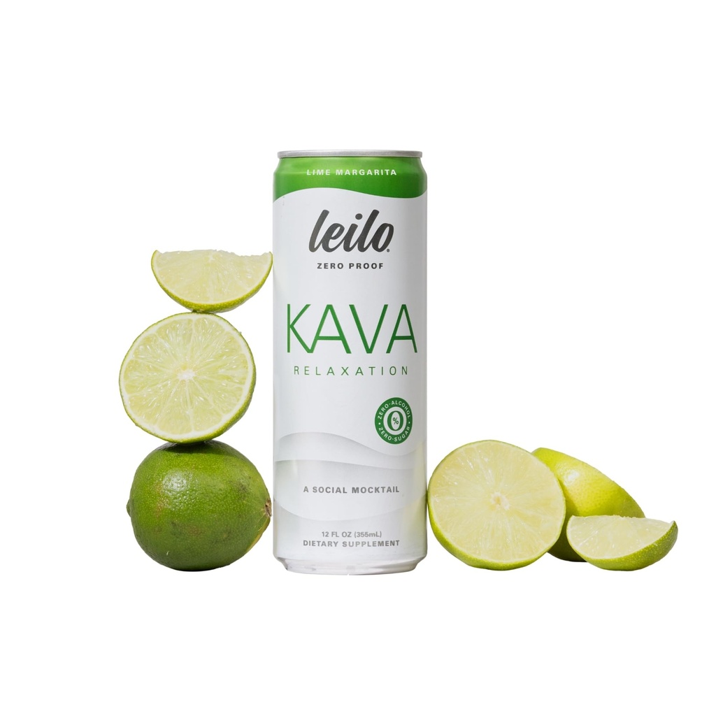 LEILO 124; Kava menyuplai Lime Margarita Mocktail Drink 12.12.12- Pack - Sugar- Free & Non-ALC Relaxation Dukungan Fans FIsrael 124; 12 oz Cans (Paket 12)
