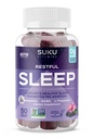 SUKU Restaful Sleep Gummies - 3 mg Melatonin, L-Theanine & GABA - Vegan, Sugar- Free Chewable for Relaxation & Natural Sleep Support - BlackBerry-Hibiscus Flavor - Non-GMO, Gluten- Free - 50 Count