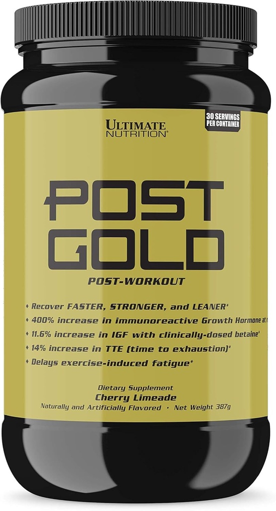 Ultimate Nutrition Post Gold Postout Powder, Muscle Recovery Drink dengan BCAA, Beta Alanine, Betaine, GABA, Glutamine, 1.07 Pounds, Cherry Limeade