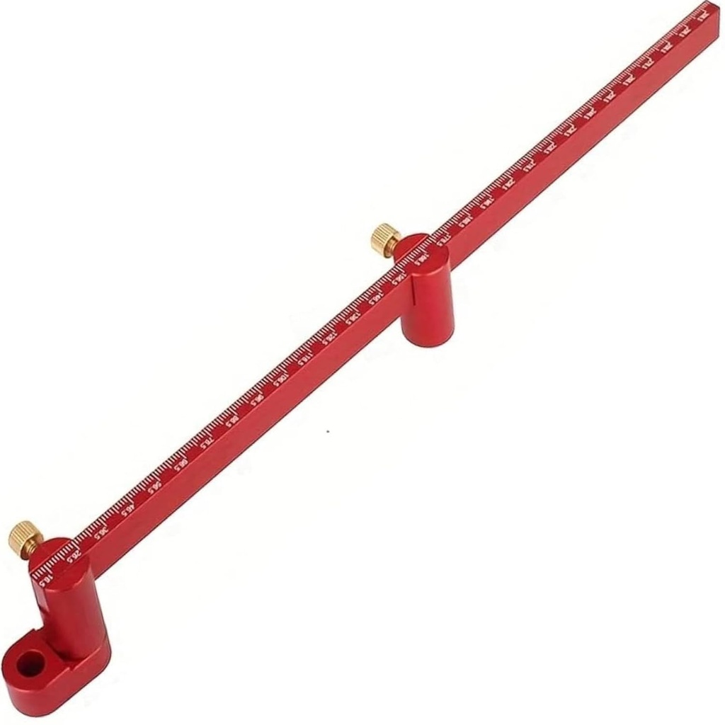 Alat Kompas Woodpass 300 mm, Mesin Kompas Kayu, Kompas Besar untuk Kayu, Perbaikan Kayu Circle Compass Scribing Lingkaran Riler Marking Gauge Peringkat Merah