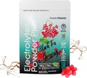 PowderVitamin Electrolytes Powder Plus (100 pelayan) Black Tea Ginseng Electrolite Powder Keto, Sugar Free, Pink Himalaya Salt, 100mg Potasium, 150mg Calcium, 150mg Magnesium, Hidration Powder
