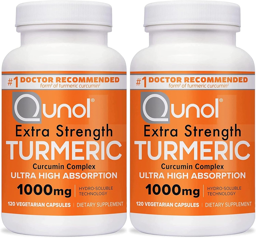 Quhol Turmeric Curcumin Capsules, 1000mg Extra Strength Suplement, Patented Hydro- Soluble Technology, Alternatif Turmeric Curcumin dengan Black Pepper, 240 Vevgie Capsules