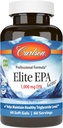 Carlson - Elite EPA Gems, 1000 mg EPA Fish Oil, Wild- Caught, Norish Fish Oil Suplemen, Sustainably Sourinabled, Membantu Mempertahankan Triglyceride Levels sehat, 60 Softgels