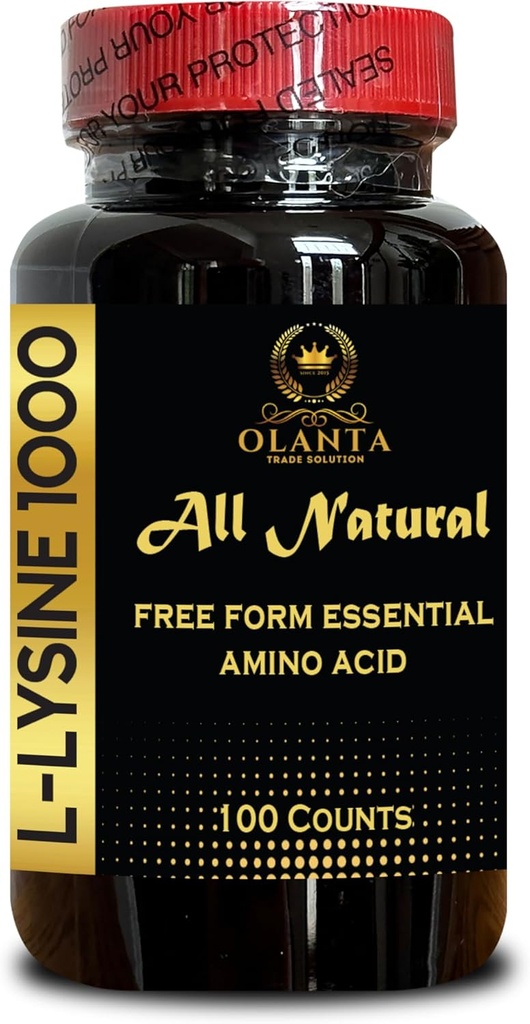 L-LYSINE 1000 mg Free Formud Acid Esid - Lysine Supplement Muscle Maintenance and Recovery Ammune System, Amino Acid Free Form, Advanced Formula Lysine - 1 Bottle 100 Counts