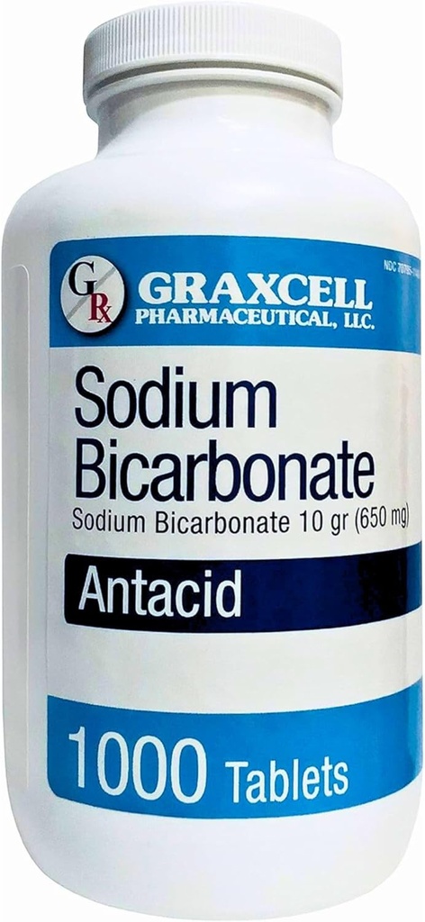Sodium Bicarbonate Tablet 126; USP 650mg (10 Grains): Relief of Acid Indibubble, Heartburn, Sour Stomach & Upset Athomach 124; Ginjal Kesehatan 124; 1000 Count