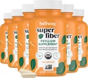 Bellway Super Fiber Capsules (6 Pack) - USDA Organik Psyllium Hussules - Daily Psyllium Husk Fiber Suplemen untuk Kesehatan Digetical dan Regularitas, Tanaman Berbasis, Non-GMO, Kosher - 960 Capsules