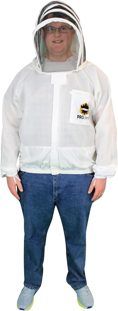 Mann Lake Provent Jacket, Karet Lebah Berprestasi Profesional dengan Veil, Zipper Heavy-Duty, Opends Eleustistic Wrist, Reinforced High- Wear Reasel & Chest Pocket, Medium