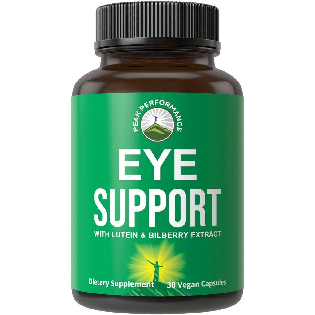 Peak Performance Eye Vitamin - Macular Support dengan Lutein, Dalxanthin, Astaxanthin, Carotenoid, Bilberry Extract. Kapsul untuk Mata Penuaan, Komputer, Pengguna Smartphone. Hindari Degenerasi