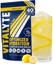 Vitalitte Electrolite Powder Drinder Mix, Isotonic Electrolite Hydration Mix, Gluten Free Post Workout Mix, Pack of 1, 35 oz., Lemon Flavor