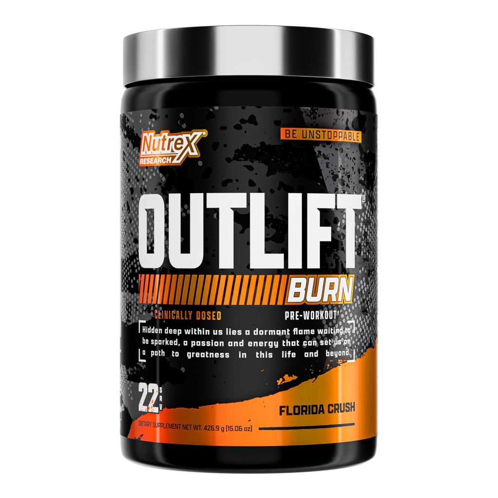 Nutrex Outlift Burn Pre-Workout Tambahan Energi, Fokus & Endurance 124; Metapolyte, L-Citruline, Beta- Alanine & Caffeine 124; Formala Thermogenic untuk Performance (22 Pelayan, Florida Crush)