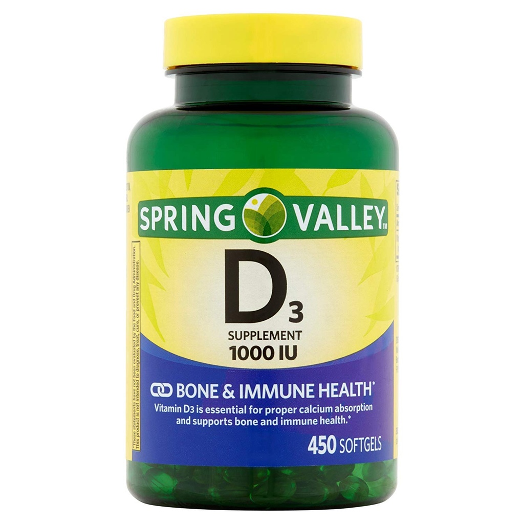 Spring Valley - Vitamin D3 1000 IU, 450 Softgels