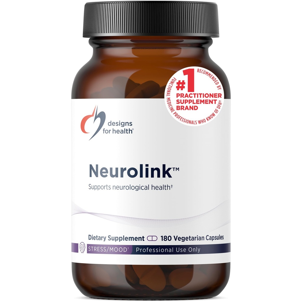 Desain untuk Neurolink Kesehatan - L-Tyrosine, GABA, 5- HTP, Inositol + Taurine Suplemen - Dirancang untuk Mendukung Mood, Neurologis + Kognitive Kesehatan - Non-GMO (180 Capsules)