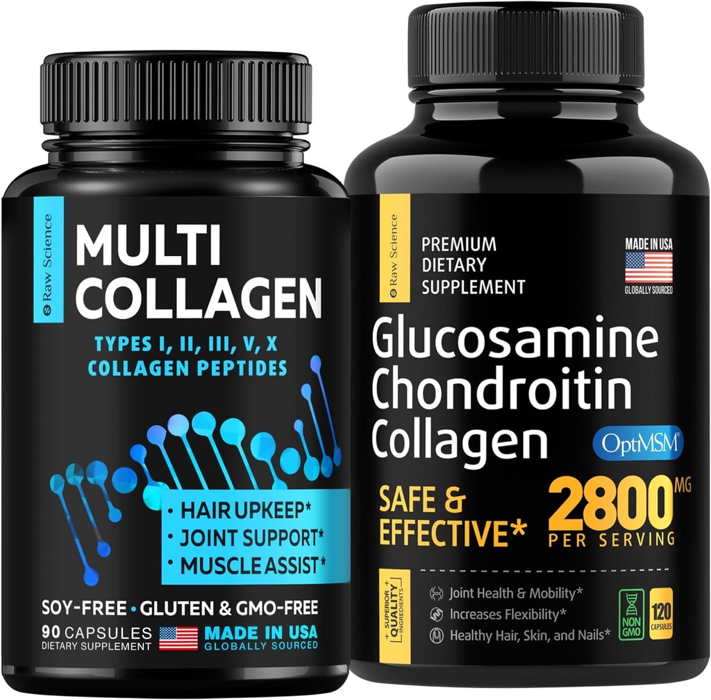 Dukungan Bone & Joint, Rambut Sehat & Nails - Multi Collagen Capsules 90pcs dan Glucosamin Capsules 120pcs