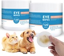 Dog and Cat Eye Wipes - 240ct / 2pack Dog Tear Stain Relover Eye Wipes - with Chamomile & Witch Hazel - 3.15 "Presweed & Textured Pet Wipes for Eyes