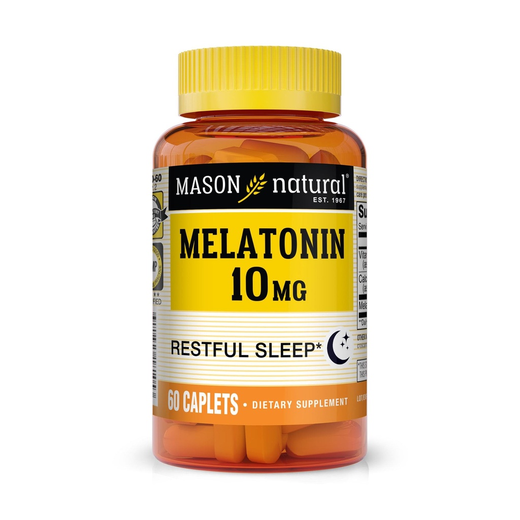 MASON NATURAL Melonatin 3 mg dengan B6 & Calcium, Natural Sleep Aid, Support Restful Sleep, 60 Tablet