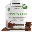 Fusion Empat Megan Protein Powder - 21g Tanaman - berbasis bubuk Protein - Gluten Bebas, Dairy Bebas dan Soy- Bebas, Pea Protein dengan BCAA - Coklat Flavared - 5lbs