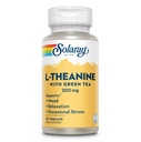 SOLARAY L- Theanine 200mg with Green Tea - Healthy Mood, Relaxation and Occasional Stress Dukung - Lab Verified, Vegan, Gluten Free - 90 Servis, 90 VevCaps