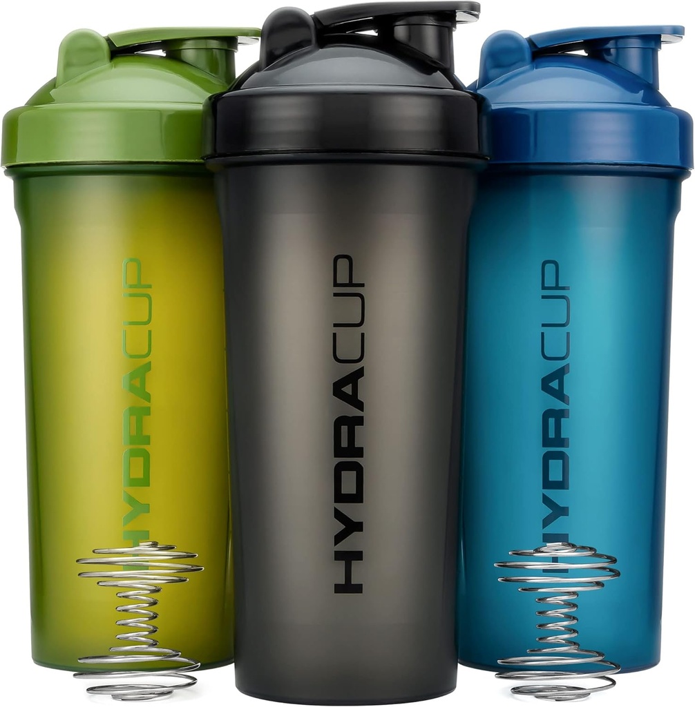 Piala Hydra [3 Pack] 45 Ounce Botol Shaker untuk Protein Shakes, Jumbo Shaker Cups dengan Bola Blender Whish, Botol Besar Ekstra Besar dengan Handle (Warna Gelap)