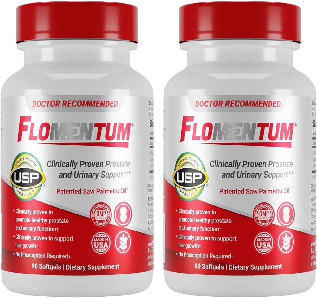 Folomentum ® Saw Palmetto for Men Prostate Supplement A124; Prostate Support Suplemen untuk Kesehatan Pria 124; USP Verifikasi - Sehat Flow & Urinary Fungsi - 320mg Sekali Harian (180 Count)
