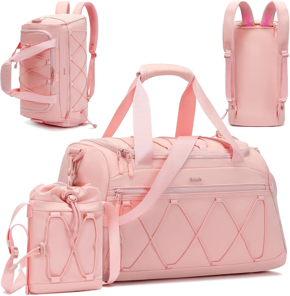 Ransel olahraga Wanita Merah Muda 40-L dengan Toko Sepatu - Carry On Weekerder Overnight Bag