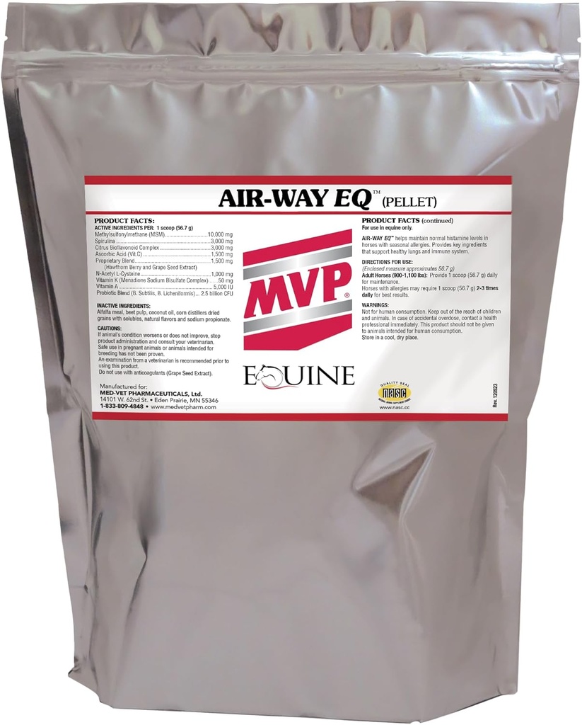 MVP Air- Way EQ (10lb) Mendukung Fungsi Lung Sehat dan Dukungan Alergi Seasonal dalam Kuda