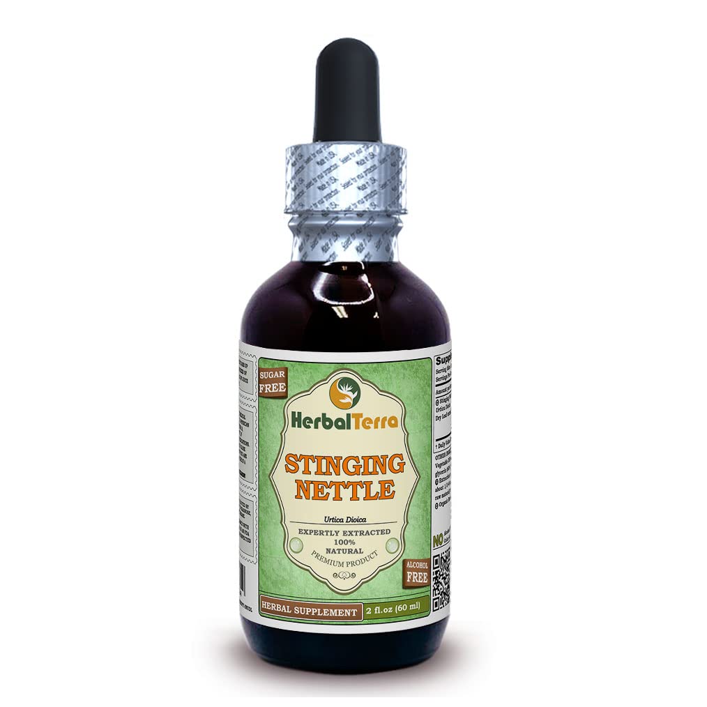 Herbal Terra LLC Stinging Nettle (Urtica Dioica) Glycerite, Organic Diry Leaves Alcohol- Free Liquid Extract 2 oz