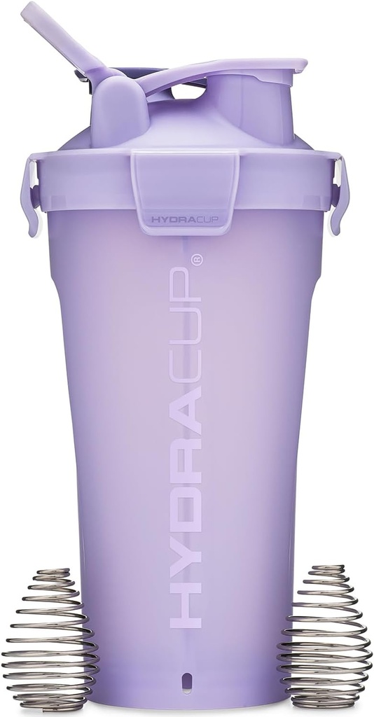 Hydra Cup DualShaker Pro 32 oz Shaker Bottle for Protein Shakes, Shaker Cup w / Handle & Ball BlenderWhicks, Dual Mixing Shaker Bottle with Storage, 2 in 1, for Travel To Go, BPA Free (Purple)