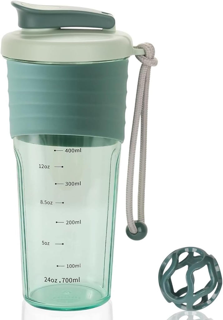 Protein Shake Bottle, Botol Blender Olahraga untuk Campuran Protein dengan Whish Ball, Mixer Bottle, Portable Pre Workout Whey Protein Shake Cup Midnight Blue
