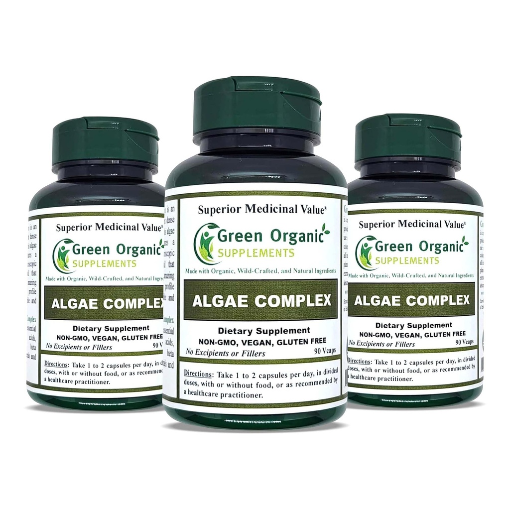 Algae, Fucoidan, Blue Green Algae, Kelp, Bladderwrack, Chlorella, Spirulina, Muslim Irlandia, Dulse, 90 VCaps, Absorbable, Non-GMO, Gluten- Free (Paket 3)