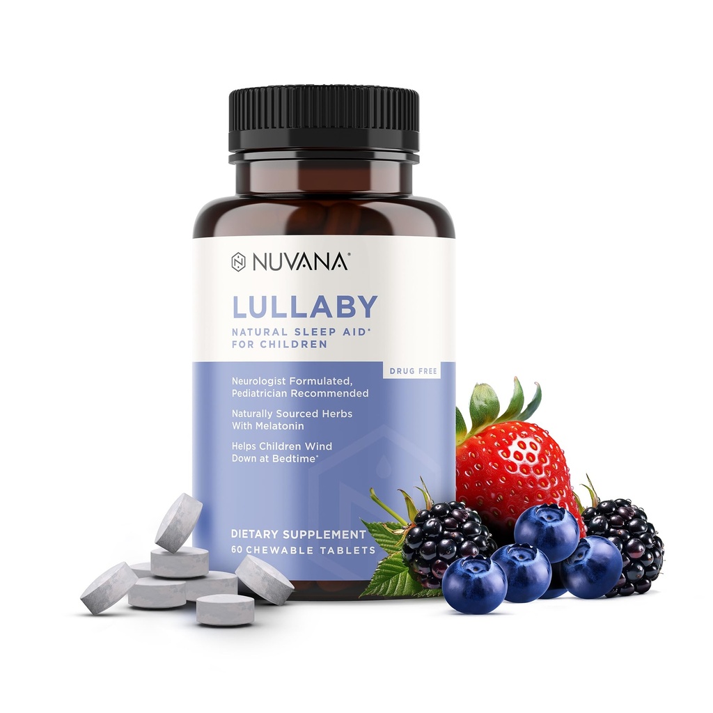 Anak-anak Lembut Natural Sleep Aid 124; Pediatrician merekomendasikannya 124; Delicious Dose Melonalin & Nun-Habit Membentuk Mixed Berry Tablets 124; dengan Chamomile, Magnesium untuk Anak 3 +