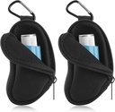 Asma Inhaler Carrying Holder Neoprene Travel Inhaler Mini Bag for L- Shaped Inhaler, Inhaler Tidak disertakan (Black 2PCS)
