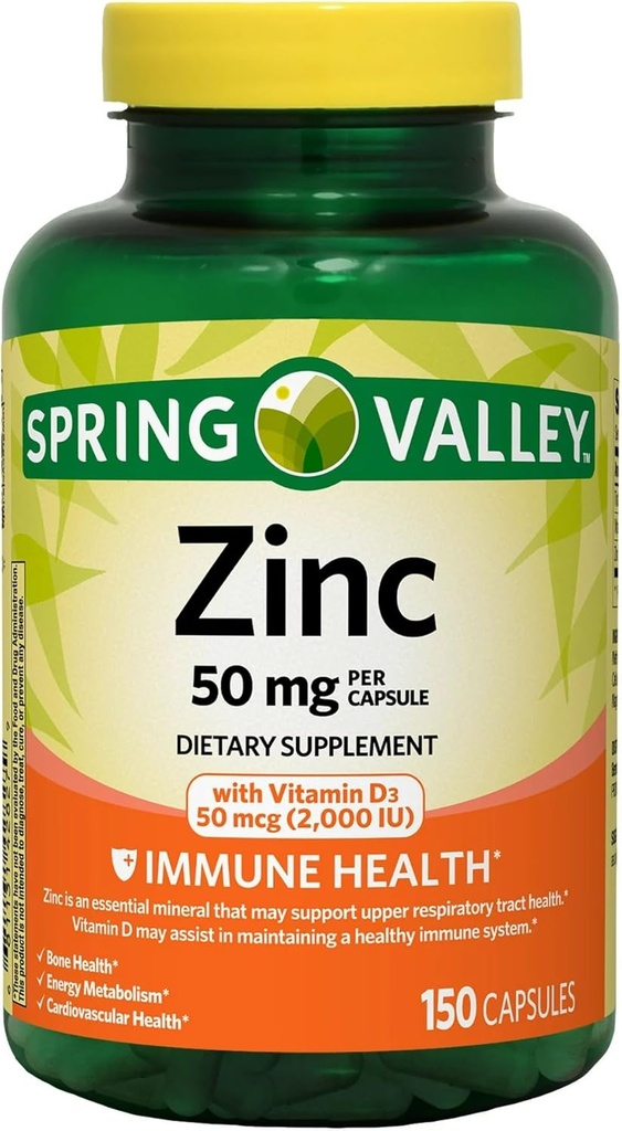 ikj Zinc dengan Vitamin D Capsules Dietary Suplemen, 50 mg, 150 Cacah