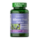Puritan 's Pride Premium Bilberry Extract 250 mg (1000mg Equivalen), 4: 1 concendered Herbal Concendered Suplement, Vitamin C, 3 sampai 6 Bulan Suply, 180 Rapid Rapid RAPLES (Packaging May Vary)