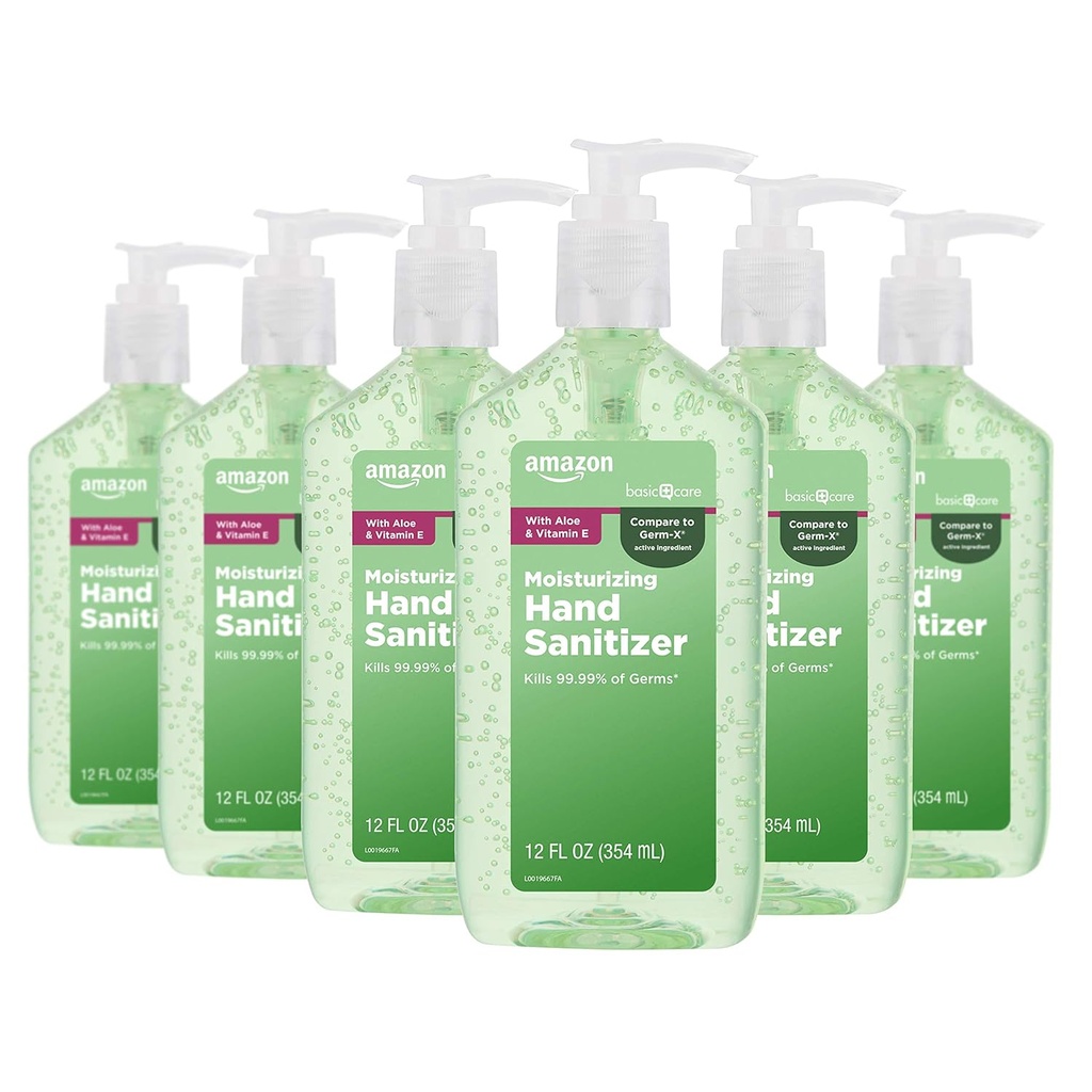 Care Dasar - Aloe Vera Sanitizer Tangan 62%, 12 fl oz (Paket 6)
